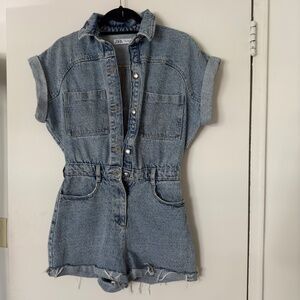 Zara Denim Romper